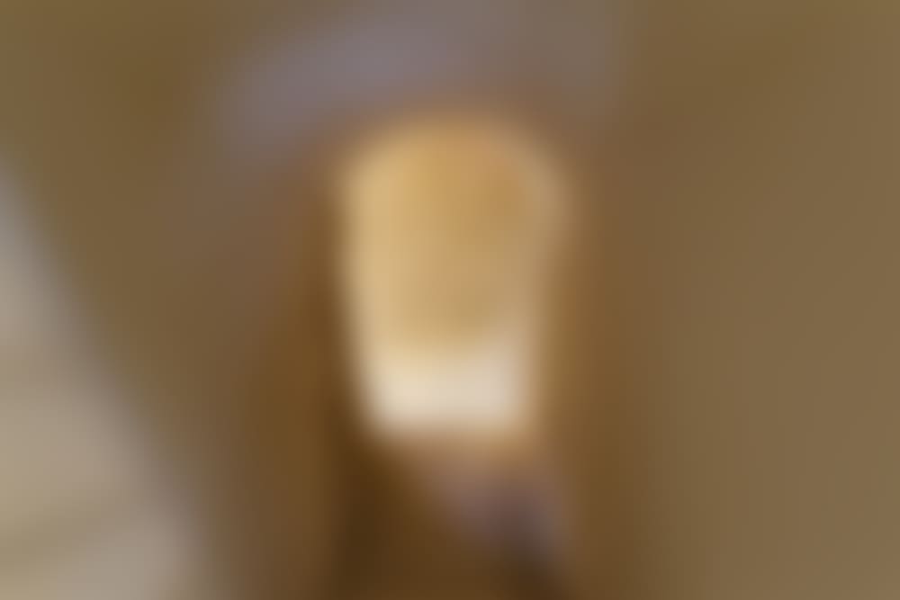 The original stairs (not used) were uncovered during the restoration.